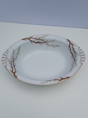 Kent Spring Willow Oval Vegetable Bowl Pink Blossom Japan Gold Trim Chip